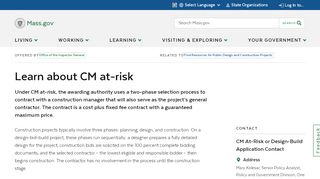 
                            11. Learn about CM at-risk | Mass.gov