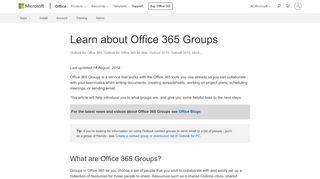 
                            1. Learn about Office 365 Groups - Office Support