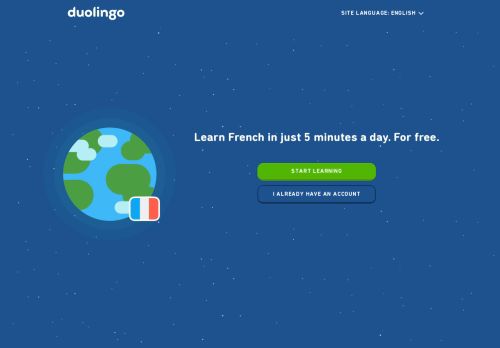 
                            9. Learn French in just 5 minutes a day. For free. - Duolingo