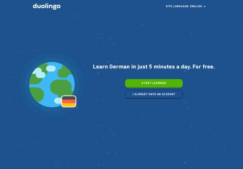 
                            7. Learn German in just 5 minutes a day. For free. - Duolingo