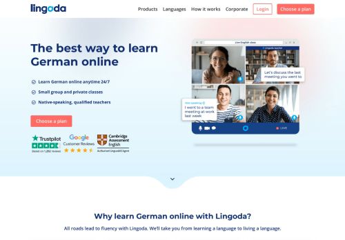 
                            7. Learn German Online with real German teachers! - Lingoda