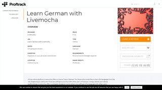 
                            13. Learn German with Livemocha | Proftrack