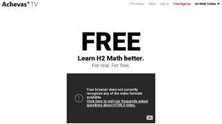 
                            3. Learn H2 Math better. For real. For free • Achevas® TV