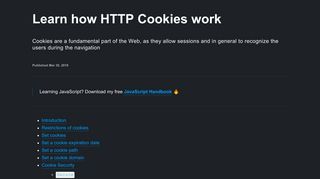 
                            12. Learn how HTTP Cookies work - Flavio Copes