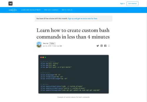 
                            13. Learn how to create custom bash commands in less than 4 minutes
