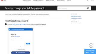 
                            7. Learn how to reset a forgotten password or ... - Adobe Help Center