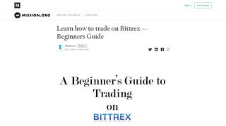 
                            6. Learn how to trade on Bittrex — Beginners Guide – The Mission ...