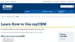 
                            2. Learn How to Use myCNM | CNM