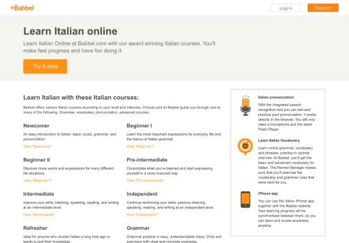 
                            2. Learn Italian online - Babbel.com