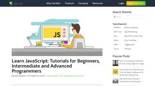 
                            9. Learn JavaScript: Tutorials for Beginners, Intermediate and Advanced ...