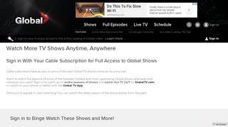 
                            4. Learn more about GlobalTV.com | Full access with sign-in