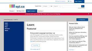 
                            5. Learn | Online Resources | Edmonton Public Library