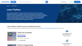 
                            5. Learn Python | Coursera