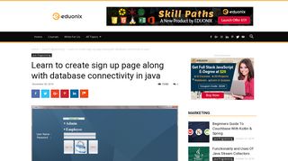 
                            6. Learn to create sign up page along with database connectivity in java