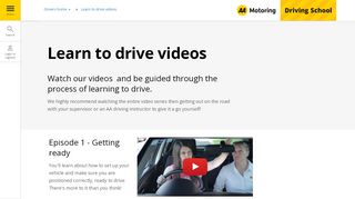 
                            3. Learn to drive videos - AA