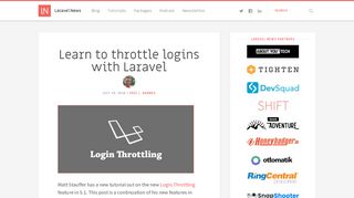 
                            7. Learn to throttle logins with Laravel - Laravel News