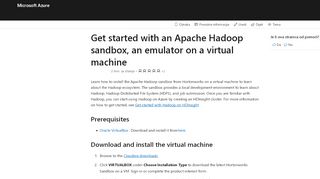 
                            12. Learn using a Apache Hadoop sandbox - emulator - Azure HDInsight ...