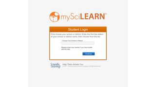
                            3. Learner Login : Select School - Scientific Learning