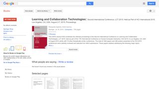 
                            7. Learning and Collaboration Technologies: Second International ... - Keputusan Buku Google