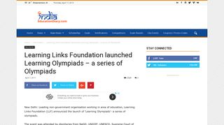 
                            11. Learning Links Foundation launched Learning Olympiads - a series of ...