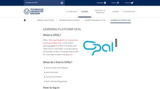 
                            6. Learning platform OPAL — Studies — TU Dresden