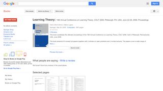 
                            9. Learning Theory: 19th Annual Conference on Learning Theory, COLT ...