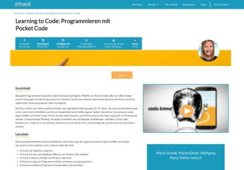 
                            8. Learning to Code: Programmieren mit Pocket Code - iMooX