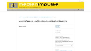 
                            9. LearningApps.org - multimediale, interaktive ... - Medienimpulse
