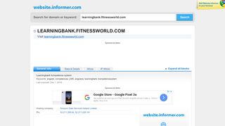 
                            10. learningbank.fitnessworld.com at Website Informer. Visit Learningbank ...