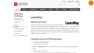 
                            5. LearnKey — Albuquerque Public Schools