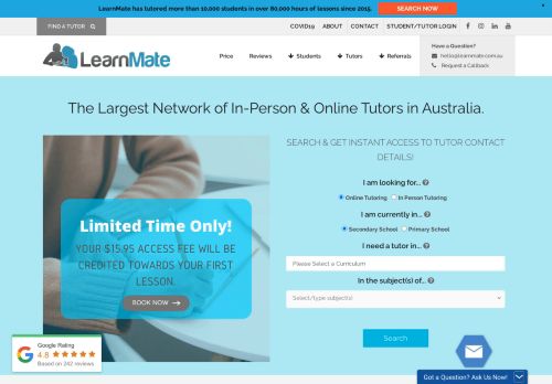 
                            10. LearnMate Tutoring - High School, HSC, SACE, TCE, WACE & VCE ...