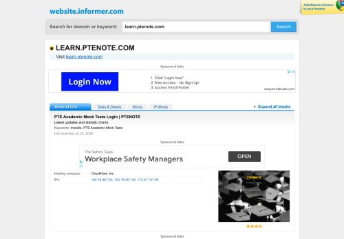 
                            9. learn.ptenote.com at WI. PTE Academic Mock Tests Login | PTENOTE
