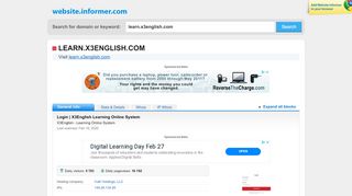 
                            5. learn.x3english.com at WI. Đăng Nhập - Learn X3English