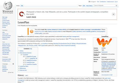 
                            9. LeasePlan - Wikipedia