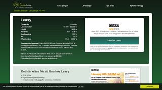 
                            9. Leasy | Låna 10.000 - 50.000 kr utan säkerhet. - Sms lån