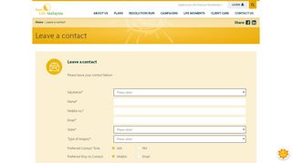 
                            7. Leave a contact - Sun Life Malaysia - Sun Life Malaysia