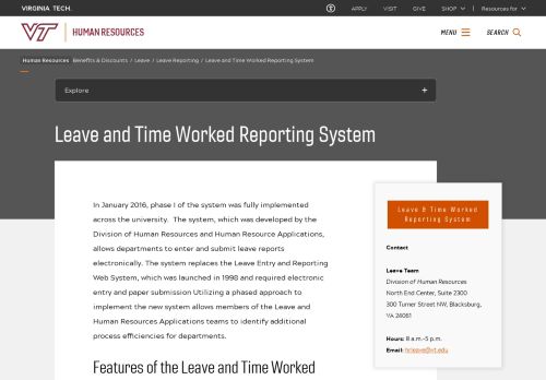 
                            7. Leave and Time Worked Reporting System - Human Resources ...
