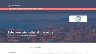 
                            12. Lebanese International University in Lebanon - Master Degrees