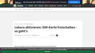 
                            9. Lebara aktivieren: SIM-Karte freischalten – so geht's – GIGA