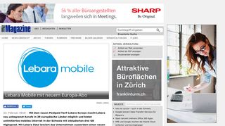 
                            13. Lebara Mobile mit neuem Europa-Abo - IT Magazine