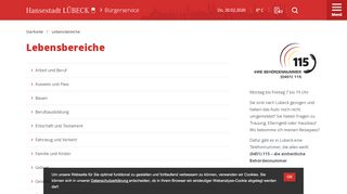 
                            11. Lebensbereiche - Bürgerservice der Hansestadt Lübeck