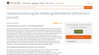 
                            9. Lebensversicherung bei Hamburg-Mannheimer (ERGO) noch sinnvoll?