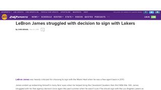 
                            11. LeBron James struggled with decision to sign with Lakers - 247Sports