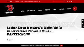 
                            8. Lecker Essen & mehr (Fa. Hellmich) ist neuer Partner der Saale Bulls ...