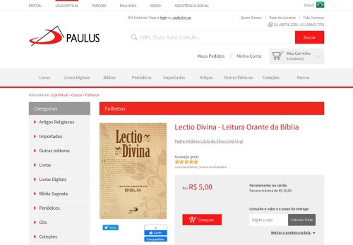 
                            7. Lectio Divina - Leitura Orante da Bíblia - 9788534933636 - Paulus