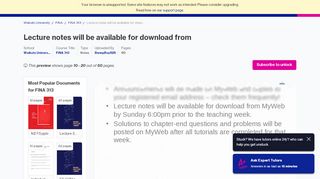
                            7. Lecture notes will be available for download from MyWeb by Sunday ...