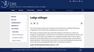 
                            10. Ledige stillinger | DIIS - Dansk Institut for Internationale Studier