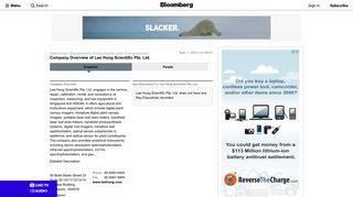 
                            12. Lee Hung Scientific Pte. Ltd.: Private Company Information - Bloomberg