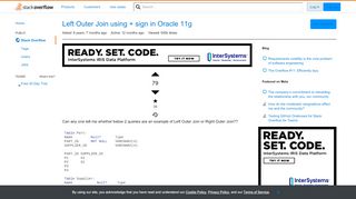 
                            7. Left Outer Join using + sign in Oracle 11g - Stack Overflow