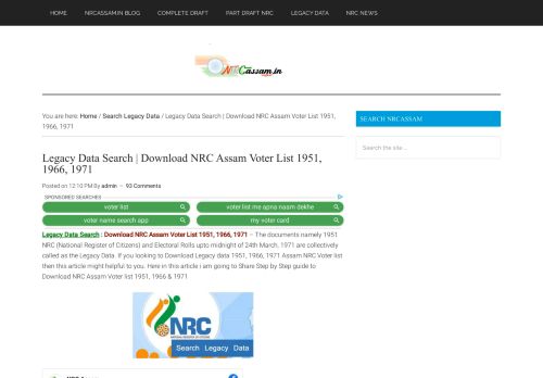 
                            5. Legacy Data Search Download NRC Voter List of Assam 1951, 1966 ...